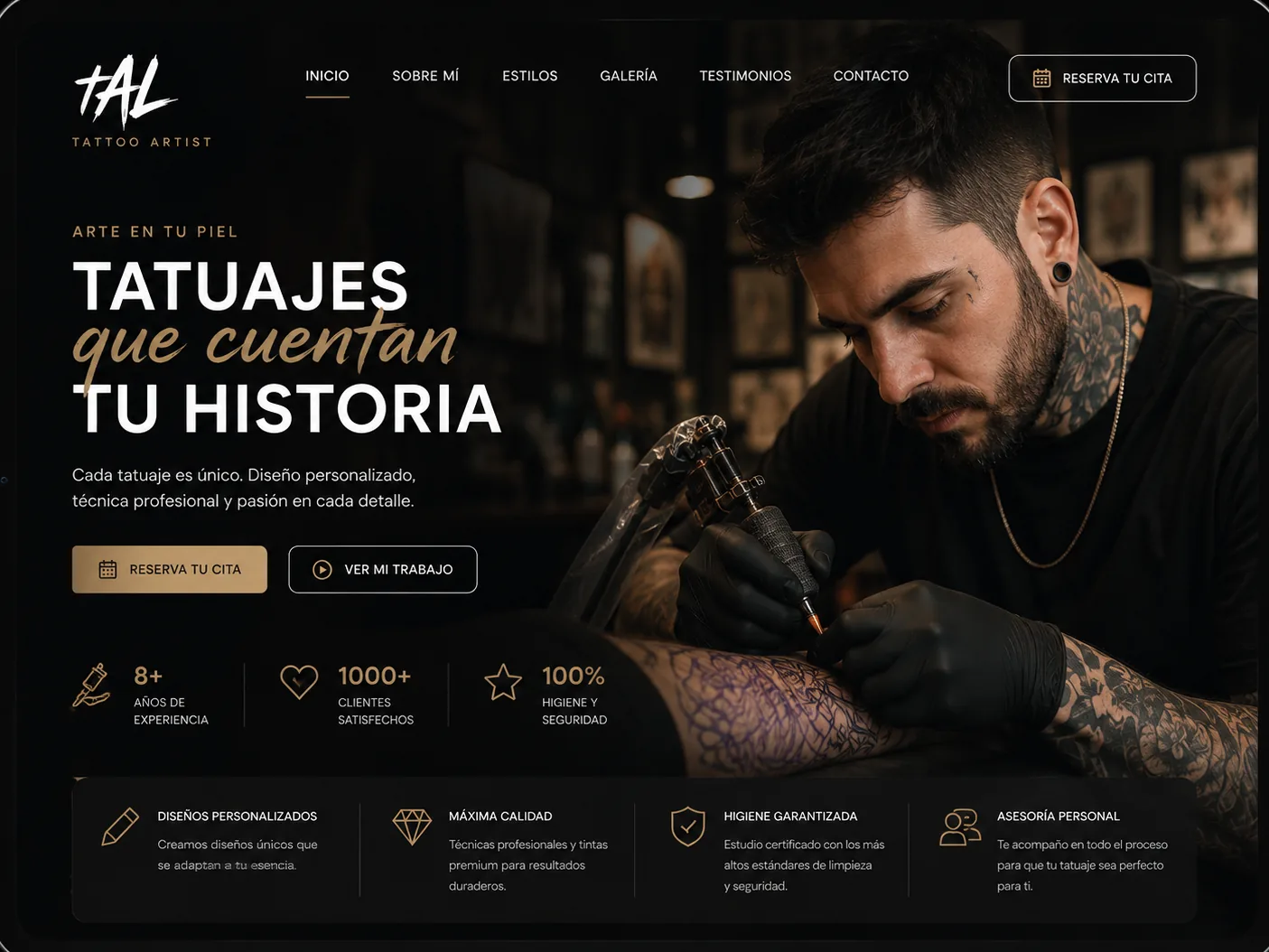 Diseño web para tatuador