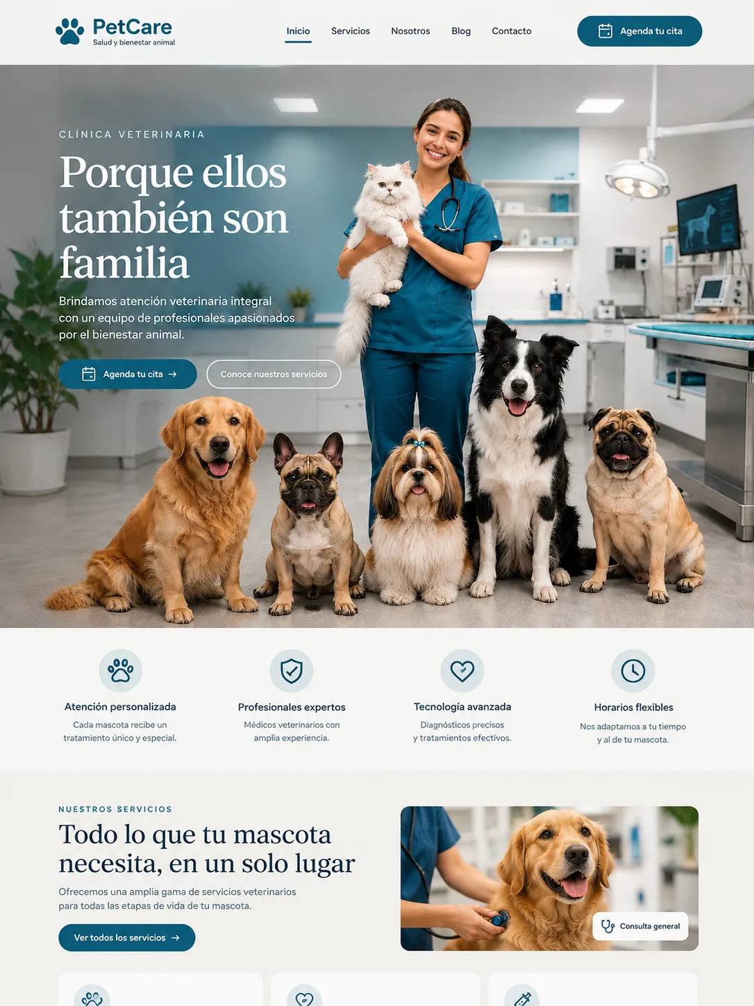 Diseño web para clínica veterinaria